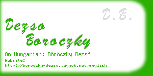dezso boroczky business card