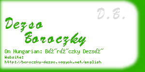 dezso boroczky business card